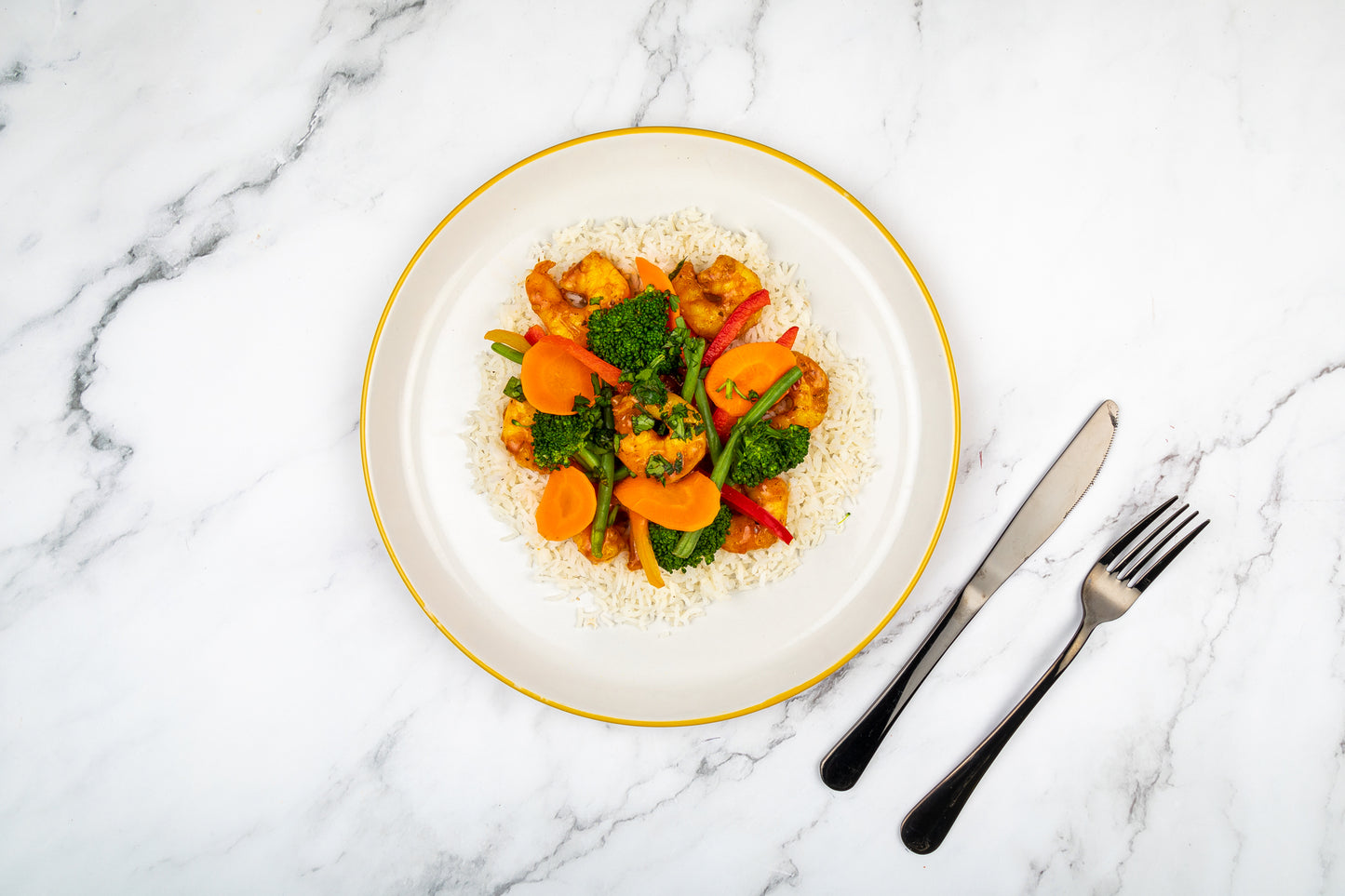 King Prawn Balti Curry with Wild Rice & Greens M1