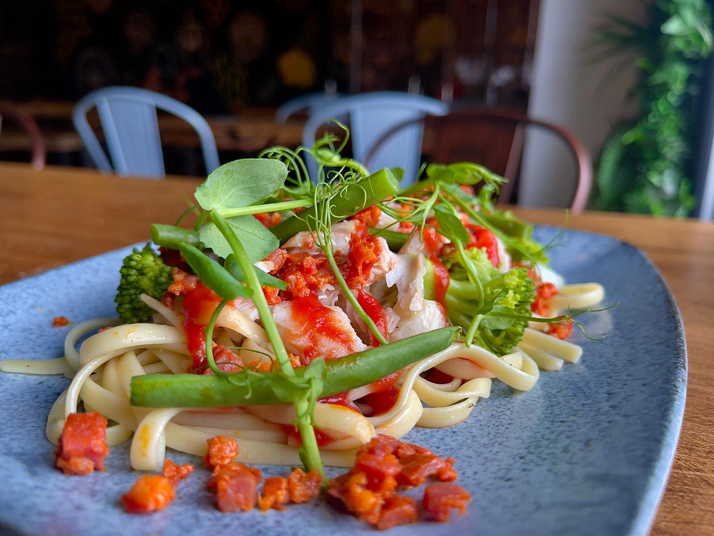 Chorizo Cod Noodles