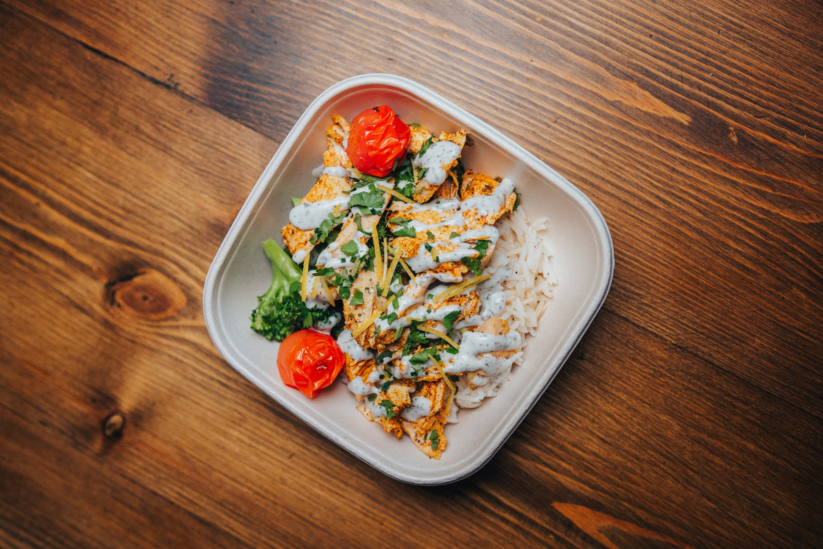 Chicken Shawarma, Seasoned Rice & Seasonal Vegetables W2
