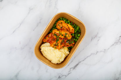 Portuguese Piri Piri Chicken Thighs, creamy mash & mint peas  W